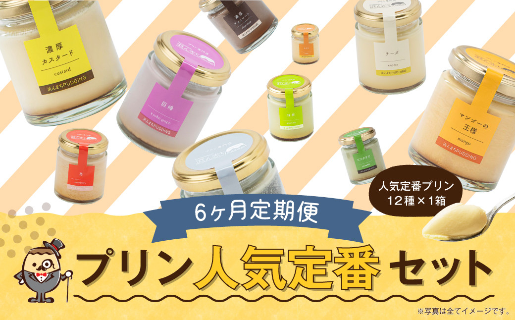 
            【6回定期便】 浜んまちPUDDING プリンづくし 12種類 詰め合わせ （通常紙箱） スイーツ お菓子 おやつ
          