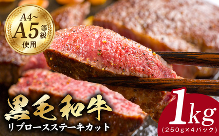 A5/A4ランク 黒毛和牛 リブロースステーキカット 合計1kg（250g×4P） 極味付け肉