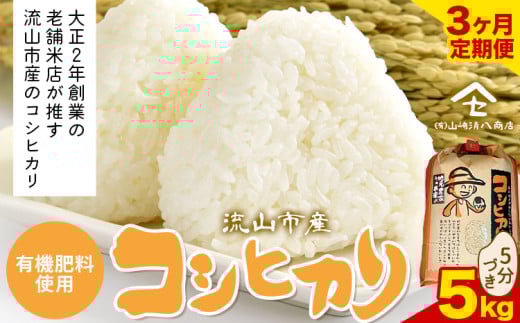 【毎月定期便3回】コシヒカリ 米 5kg《お申込み月の翌月から出荷開始》  有機肥料 5分付き st-p
