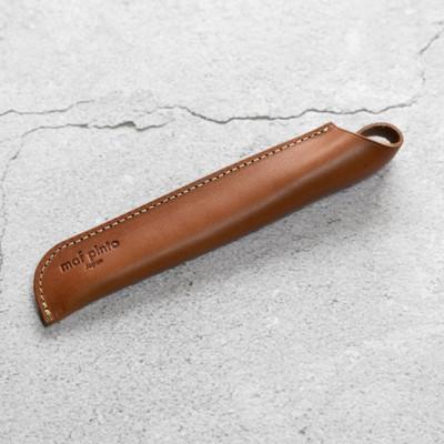 ふるさと納税 大川市 maf pinto ペンケース 1本差し ライトブラウン×白ステッチ