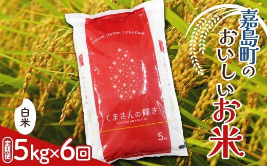 FK7-0227 【6カ月定期】【令和7年度産】【先行予約】嘉島町のおいしいお米（くまさんの輝き/白米） 5kg