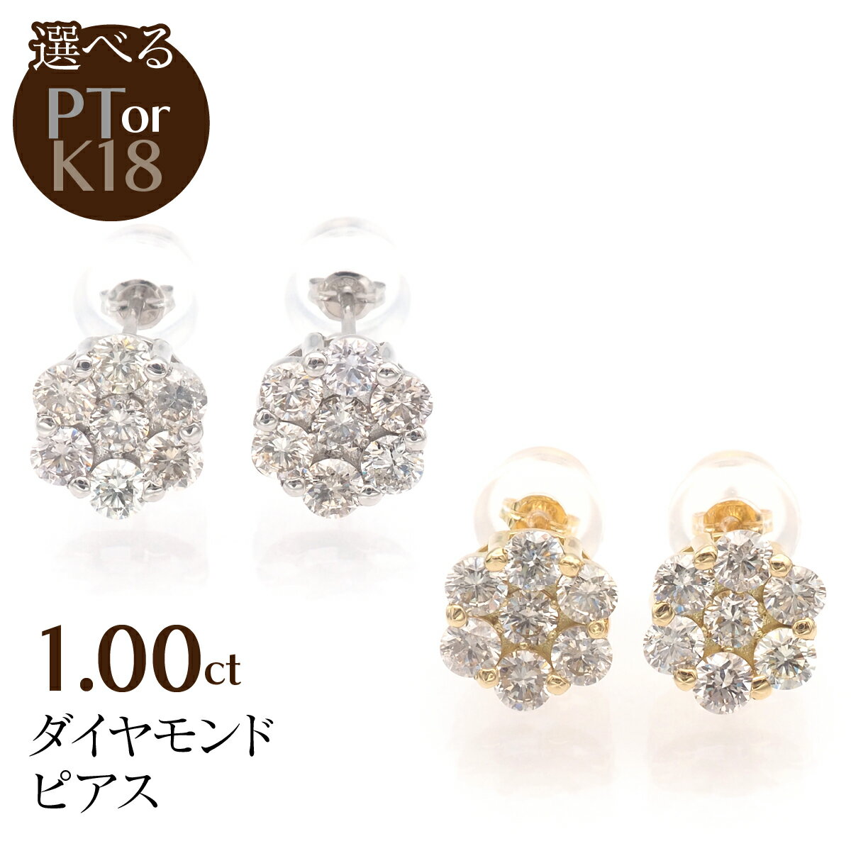 【ふるさと納税】1.00ct ダイヤモンド ピアス ふるさと納税 選べるカラー ネックレス ペンダント ジュエリー 昭和町 山梨県 送料無料 SWBT022