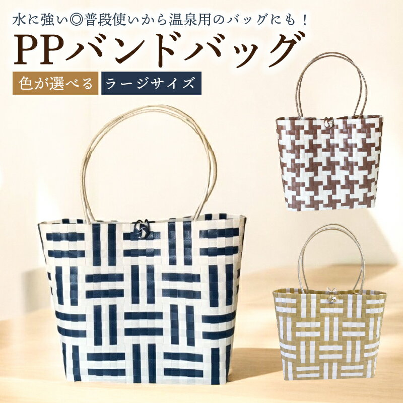 【ふるさと納税】【色が選べる】 PPバンドバッグ（ラージサイズ） 岐阜県 可児市 バッグ 編み込み 環境に優しい 軽量 エコバック オリジナル 手作り 雑貨 ファッション 送料無料