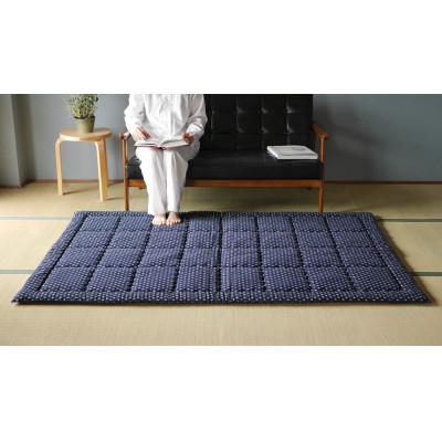 ふるさと納税 筑後市 筑後織コットンラグ:クロス(色:紺) |  | 01