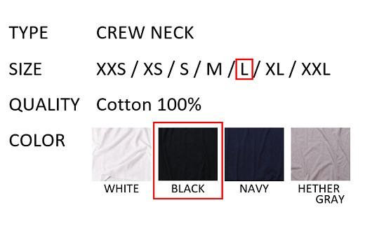 【Lサイズ】 EIJI T－SHIRT クルーネック ブラック _SM14-5 服 Tシャツ ティーシャツ 国産 日本製 大阪府 阪南市
