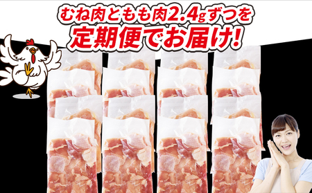 ＜宮崎県産若鶏切身 4.8kg（むね肉 300g×8袋 もも肉 300g×8袋）3か月定期便＞ 申込み翌月から発送【 セット 詰め合わせ からあげ 唐揚げ カレー シチュー BBQ 煮物 チキン南蛮 