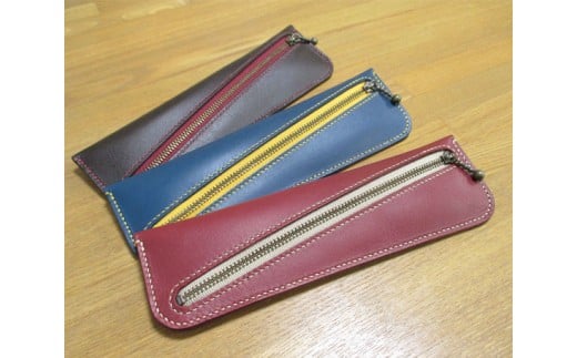 本革 ペンケース | 牛革 レザー レザークラフト クラフト 手縫い 手作り 文房具 筆箱 文具 あいろこいろ 埼玉県 狭山市