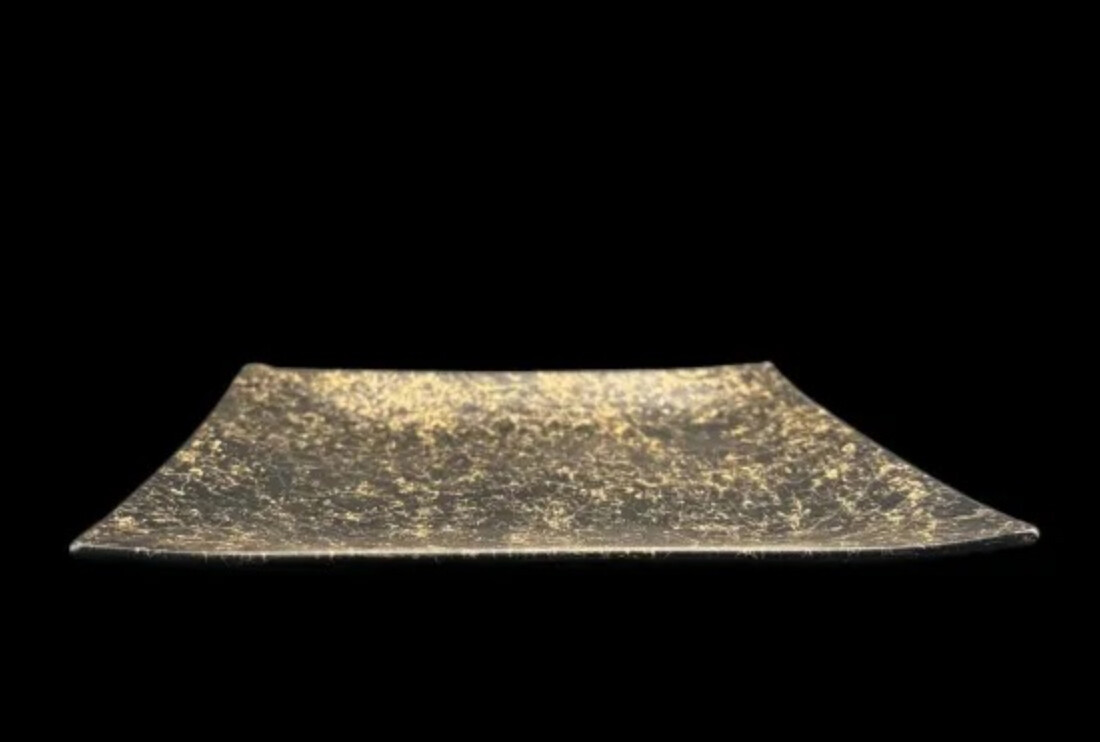 波スクエアプレート L 乱糸(マット仕上げ)漆黒［NF125］