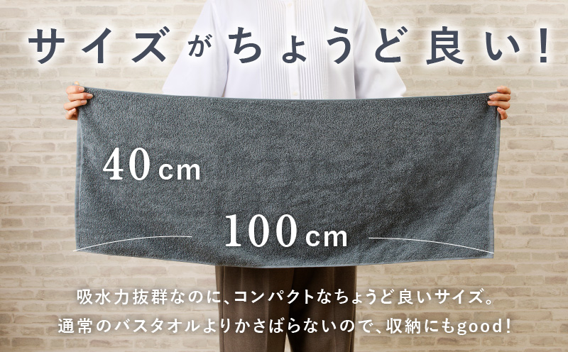 コンパクトバスタオル 6枚 シックグレー【速乾 中厚 ロングヘア?にも最適 泉州タオル 国内製造 国産 吸水 普段使い シンプル 日用品 家族 ファミリー】