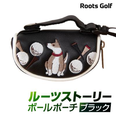 ふるさと納税 京都市 【ルーツゴルフ】ルーツストーリー ボールポーチ[ブラック](ゴルフ,ゴルフ用品,ゴルフアイテム)