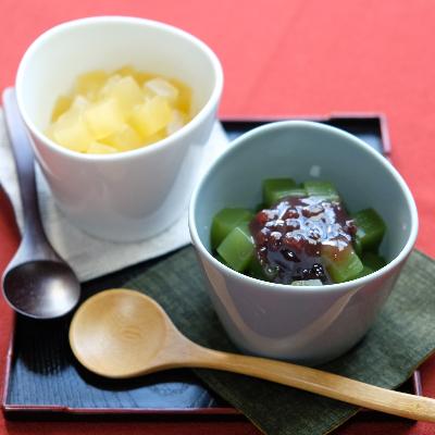 ふるさと納税 静岡市 抹茶あんみつとみかんところてん12個セット　伊豆産天草100%ところてん