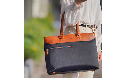 トートバッグ＜ネイビーブラウン＞　【12203-0406-3】