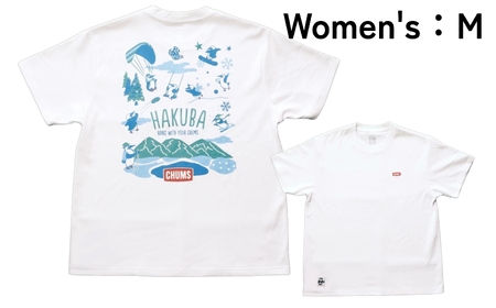 CHUMS Tシャツ バックプリント  ウィメンズ：M /ホワイト