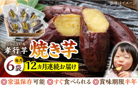 【全12回定期便】孝行芋 焼き芋 6袋  対馬 やきいも 常温 保存食 おやつ [WAI023]