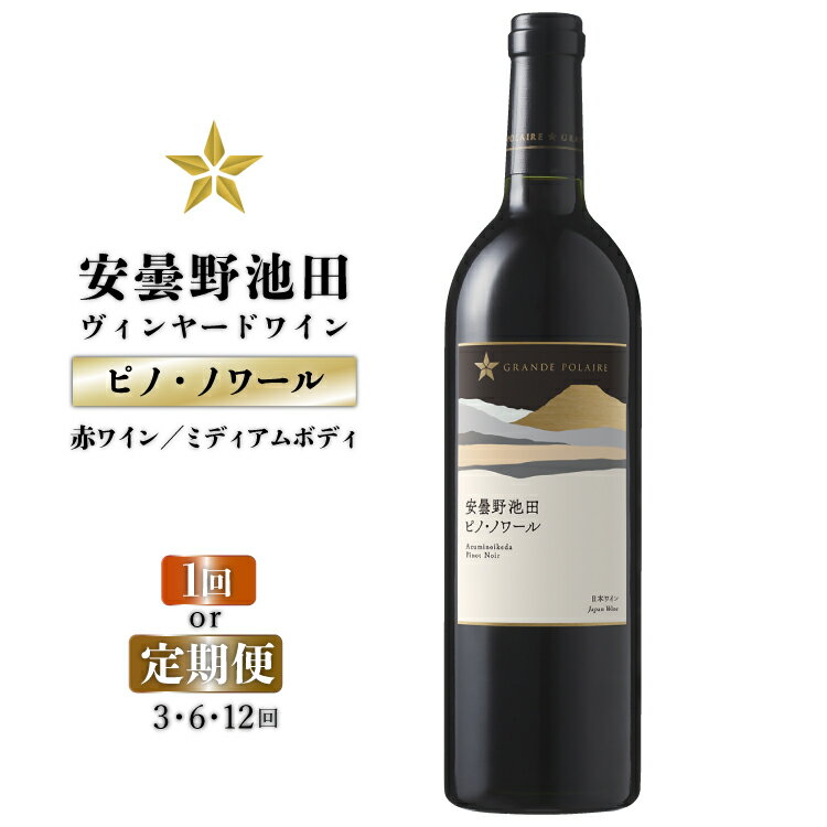 【ふるさと納税】【選べる発送回数】 赤ワイン サッポロ グランポレール 安曇野池田ヴィンヤード「ピノ・ノワール」 750ml 1本 1回 3回 6回 12回 [池田町ハーブセンター 長野県 池田町 48110753] 赤 ワイン ミディアムボディ お酒 酒