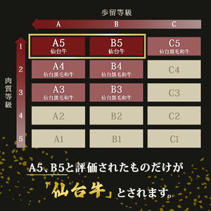 仙台牛 カルビ 800g 最高ランク A-5 B-5