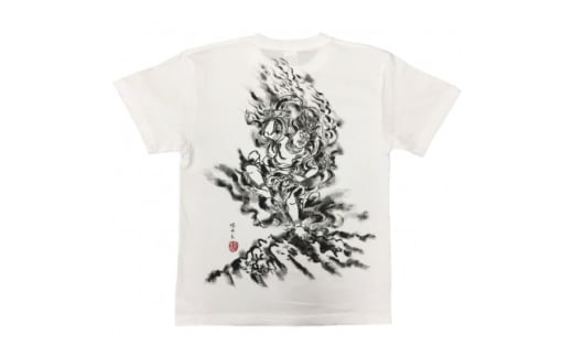 手描きTシャツ 仏画 蔵王権現 白 (半袖 Lサイズ)【1614956】