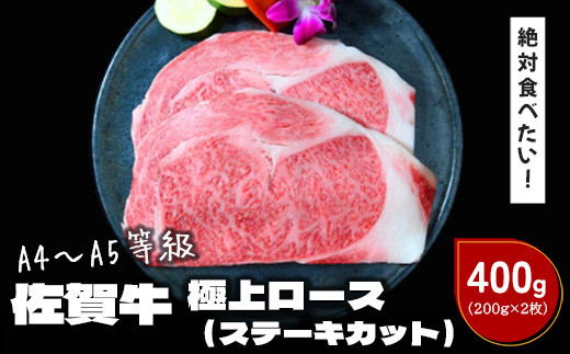 
佐賀牛ロース400g(ステーキカット200g×2枚)
