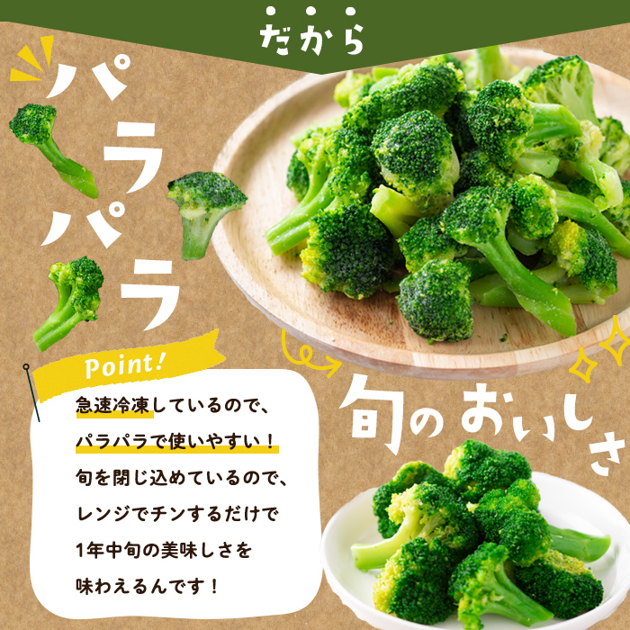 【定期便 全3回】鹿児島県産 冷凍ブロッコリー＜計3.6kg＞(200g×6袋×3ヶ月) t0030-030