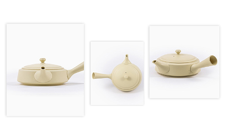 常滑焼急須　TAKASUKE　（shiro-2 横手右） 常滑焼 急須 シンプルデザイン おしゃれ 焼き物 特産品 贈り物 プレゼント 高資陶苑 TOKONAME 茶器 和食器 陶器 陶磁器 ティーポ