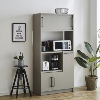 ふるさと納税 大川市 食器棚 レンジ台 キッチンボード 令和 幅83cm【カラー:アッシュグレイ】 |  | 02