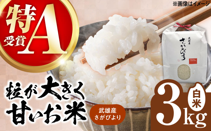【16年連続特A評価】令和7年産米 武雄市産 さがびより 3kg /株式会社 y's company（utsu和ya） [UDX015] 白米 お米