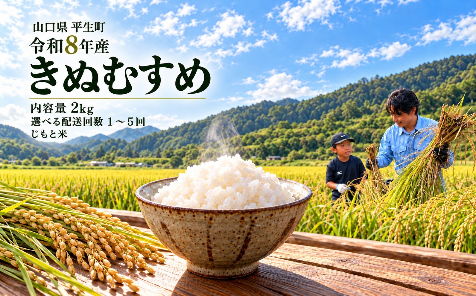 
                  令和8年産 山口県産米 きぬむすめ 選べる 内容量 / 配送回数 （ 2kg ）1回 / 定期便 2 ~ 5 回 ｜ 定期発送 令和8年産 きぬむすめ 山口県産米 こめ お米 コメ 白米 米 新米 ごはん 弁当 おにぎり おむすび 朝食 ランチ 主食 精米 地域支援 地元応援 瀬戸内 山口県 平生町 2kg
                