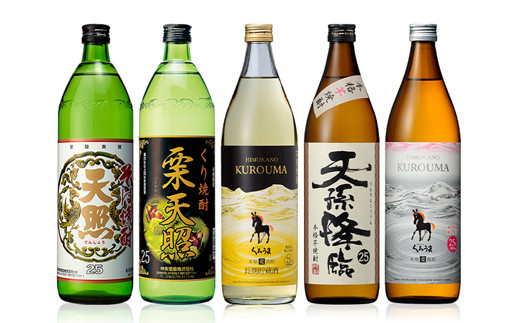 神楽酒造 特選5本飲み比べセットそば・麦・白麦・芋・栗【令和２年熊本国税局酒類鑑評会受賞】＜1.7-24＞西都市No.1人気の焼酎セット 本格焼酎 酒 アルコール お酒 宮崎県