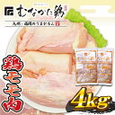 【ふるさと納税】宗像産ブランド鶏【むなかた鶏】モモ肉4kg（平飼い）【JAほたるの里】_HA1416 送料無料ボリューム 大家族 唐揚げ 家族団らん とり鍋 クリスマス チキン