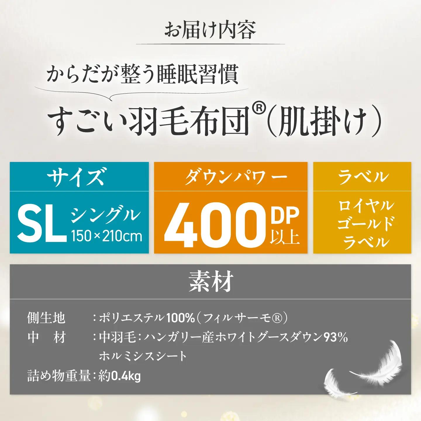 すごい羽毛布団(R)【肌掛け/シングルサイズ/カサブランカ】 糸島市 / くじめ屋[ADP017]