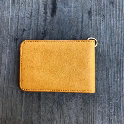 ふるさと納税 東広島市 広島ジビエレザー　東広島産天然鹿革二つ折りID/パスケース【02キャメル】 |  | 01