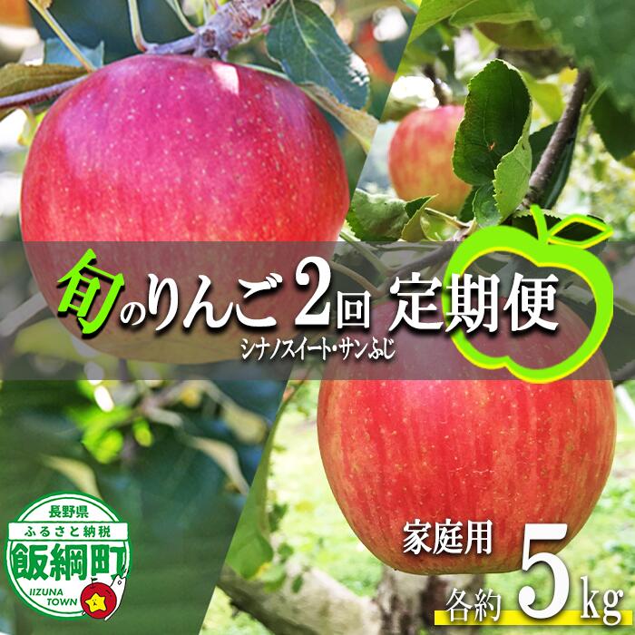 【ふるさと納税】 旬のりんご 【 定期便 】 家庭用 5kg × 2回 永正の地蔵尊神谷農園 沖縄県への配送不可 令和8年度収穫分 長野県 飯綱町 〔 信州 果物 フルーツ リンゴ 林檎 長野 予約 農家直送 〕発送期間：2026年10月上旬〜12月中旬 {**}