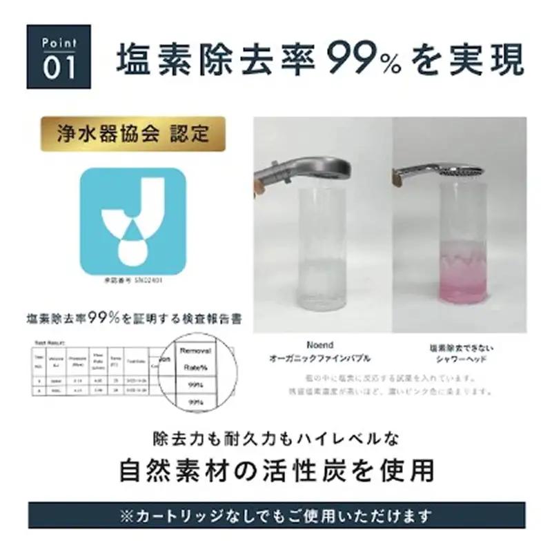 オーガニックファインバブルシャワーヘッド（ブラック）  【279002-2】