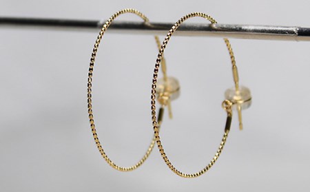 akoya フープピアス （K18YG） / 8.5～9.0ミリ 真珠 アコヤ パール ピアス 18金 アクセサリー ギフト ホワイトデー クリスマス 伊勢志摩 志摩 〔100-39〕