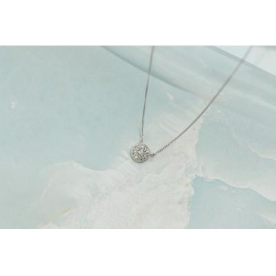 ふるさと納税 甲府市 Pt900 ダイヤモンドネックレス0.093ct / 豪華なメレデザイン / PT900-N003D |  | 01