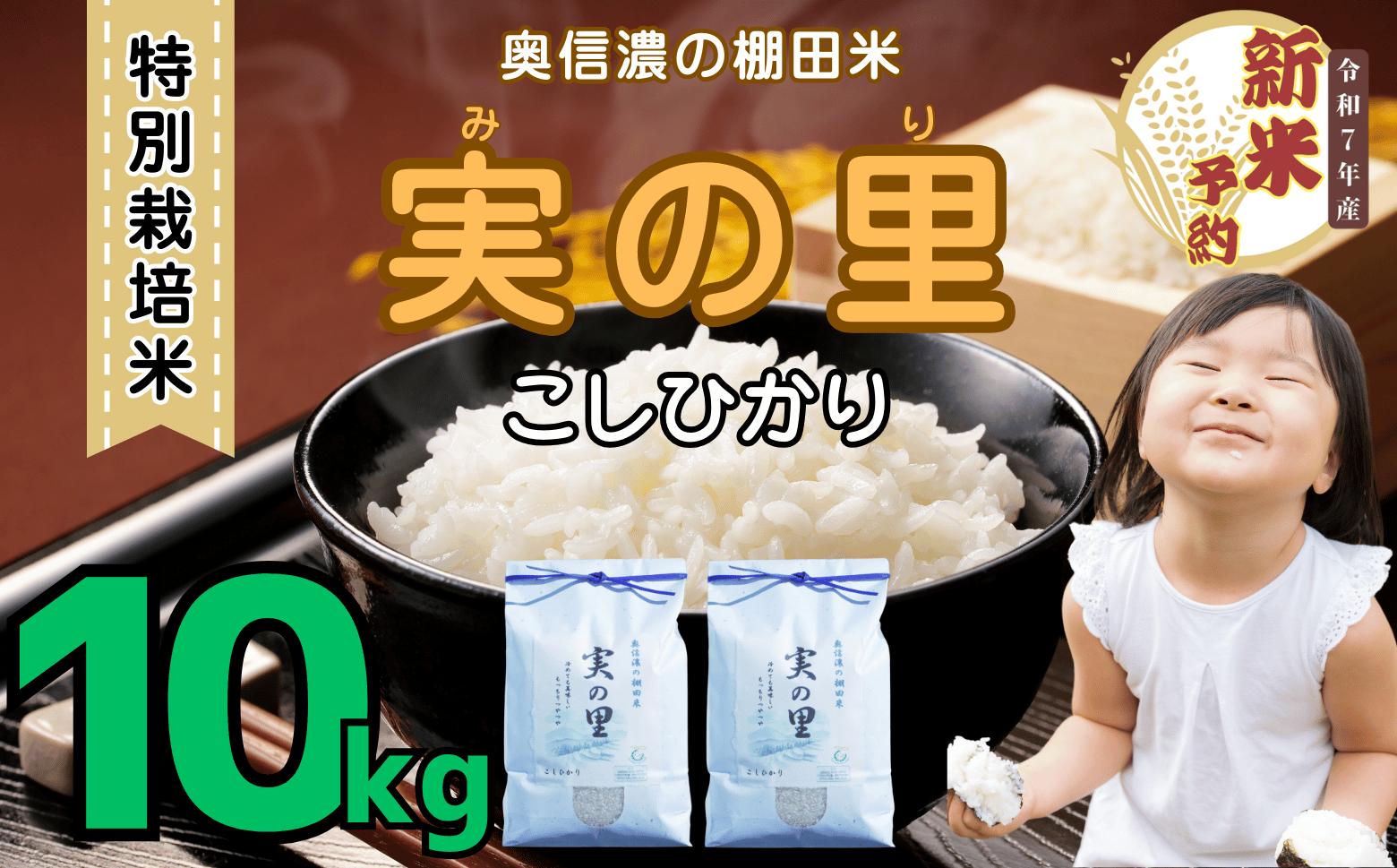 
            【先行予約】<令和７年産新米> 特別栽培米 『奥信濃の棚田米 実の里』 こしひかり 精米 10㎏ (7-20A)
          
