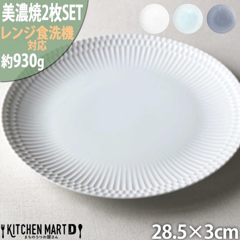 【ふるさと納税】【選べる3色】【美濃焼】 さざなみ 28丸皿 2枚セット 瑞浪市 / 小田陶器 JS企画 皿 お皿 プレート 食器[AZAZ288]