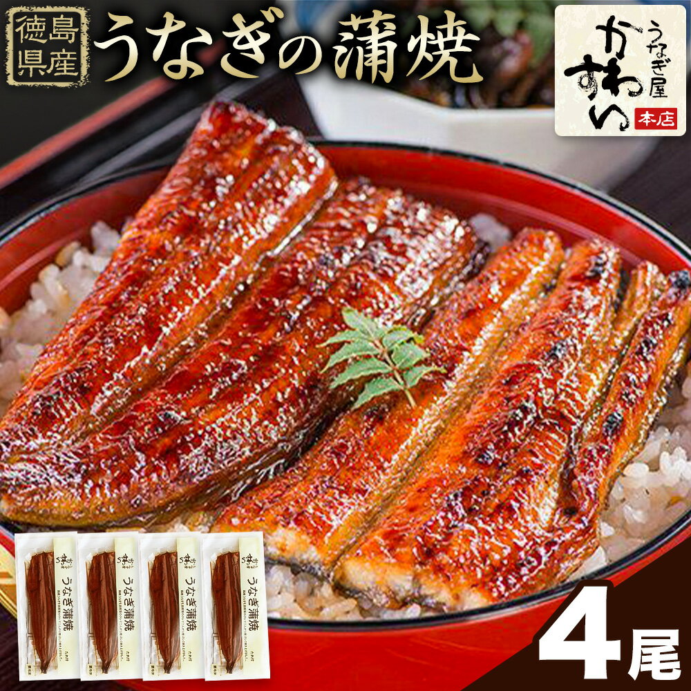 【ふるさと納税】うなぎ屋かわすい 国産うなぎの蒲焼 4尾 川口水産株式会社《30日以内に出荷予定(土日祝除く)》うなぎ蒲焼 鰻 大 タレ 惣菜 丑の日 人気 うなぎ おすすめ 国産 個装