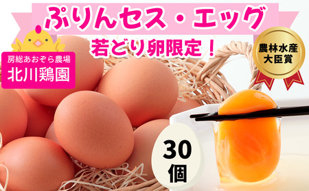 ぷりんセス・エッグ 30個『北川鶏園 房総のあおぞら農場』｜鶏卵 [0250]