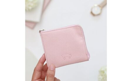 墨田区産ピッグレザーミニウォレット ファッション 小物 財布 収納力 コンパクト Ｌ字 ファスナー 小銭入れ シンプル 紙幣 カード 収納 取り出し 簡単  ベージュ