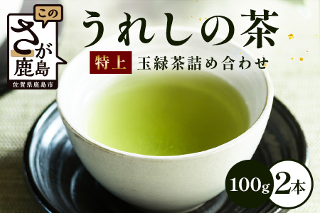 佐賀県産  うれしの茶 特上玉緑茶 100g×2本  詰め合わせ 美味しいお茶を贈り物に ご自宅用にもおススメ 嬉野茶 緑茶 日本茶 リーフ 茶葉 B-751