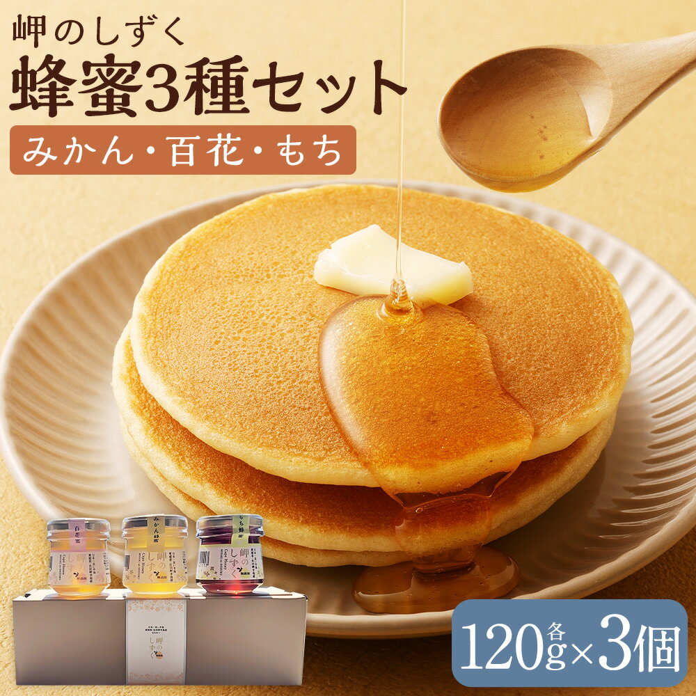 【ふるさと納税】「岬のしずく」 佐田岬半島産 純粋 蜂蜜 （みかん・百花・もち） 各120g 3個 セット 合計360g 3種 愛媛県産 ハチミツ 蜜 国産 常温 愛媛県 詰合せ 詰め合わせ お取り寄せ 送料無料【えひめの町（超）推し！（伊方町）】(303-1)