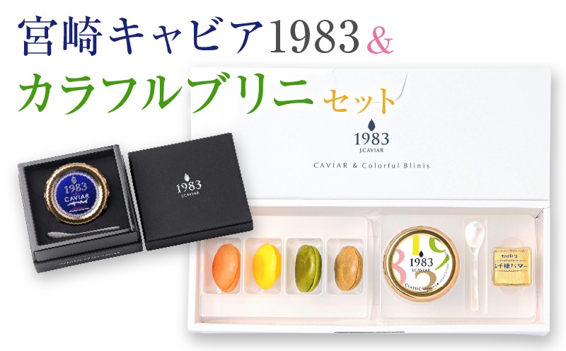 
            数量限定 宮崎キャビア1983 20g カラフルブリニ 日南市ふるさと納税オリジナル セット 魚卵 魚介 魚貝 国産 おつまみ 三大珍味 黒いダイヤ 贅沢 高級 ご褒美 お祝い 記念日 おすすめ パーティー オードブル 詰め合わせ 送料無料_JB4-25
          
