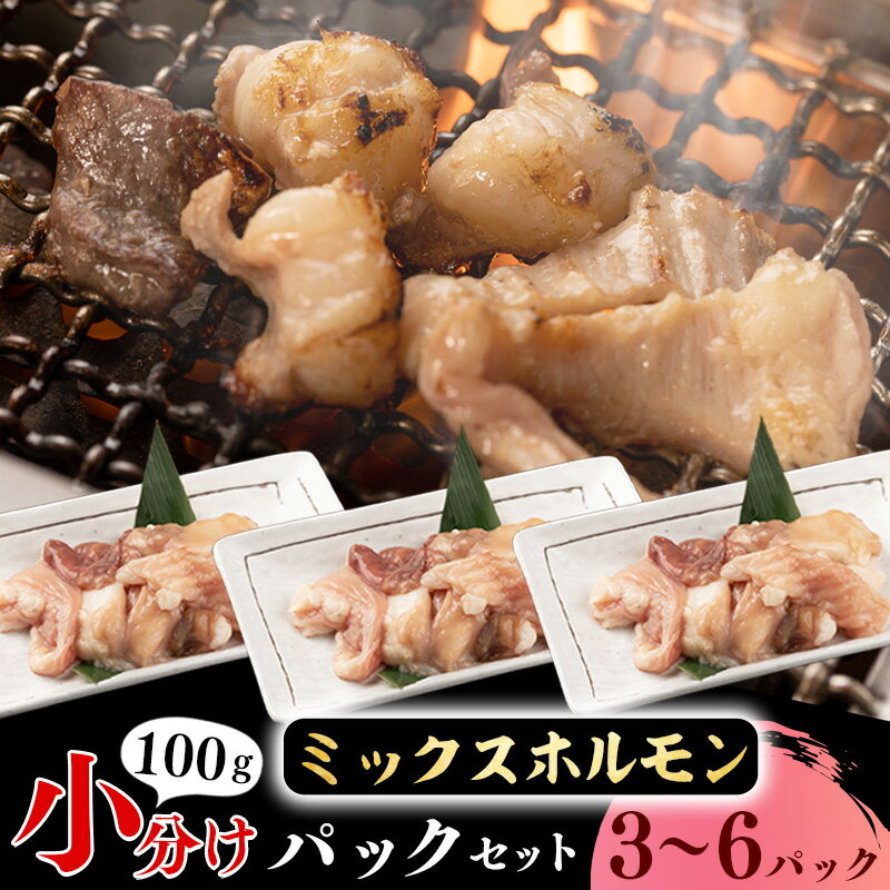 【ふるさと納税】 選べる！ 小分け 牛ホルモン 300g ~ 600g ！ 鮮度抜群 ホルモンミックス／ミックス ホルモン マルチョウ シマチョウ ショウチョウ テッチャン 内臓 国産 3袋 6袋 個包装 小分け 焼き肉 焼肉用 バーベキュー 冷凍 もつ鍋 山形 牛肉 ポイント消化