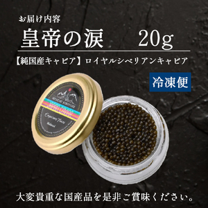 【純国産キャビア】ロイヤルシベリアンキャビア 20g 皇帝の涙 国産 チョウザメ 魚卵 宮崎県