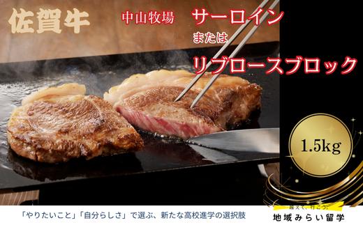 
                  【中山牧場】 佐賀牛サーロインまたはリブロースブロック 1.5kg
                