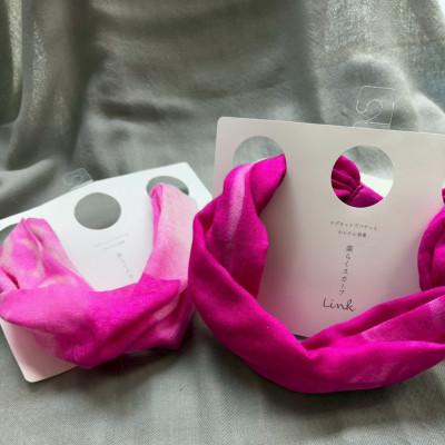 ふるさと納税 西桂町 【わんことお揃いスカーフ】天然素材生地高級ストール残布で製造!マグネット着脱　ピンク/シルクカシミア |  | 01