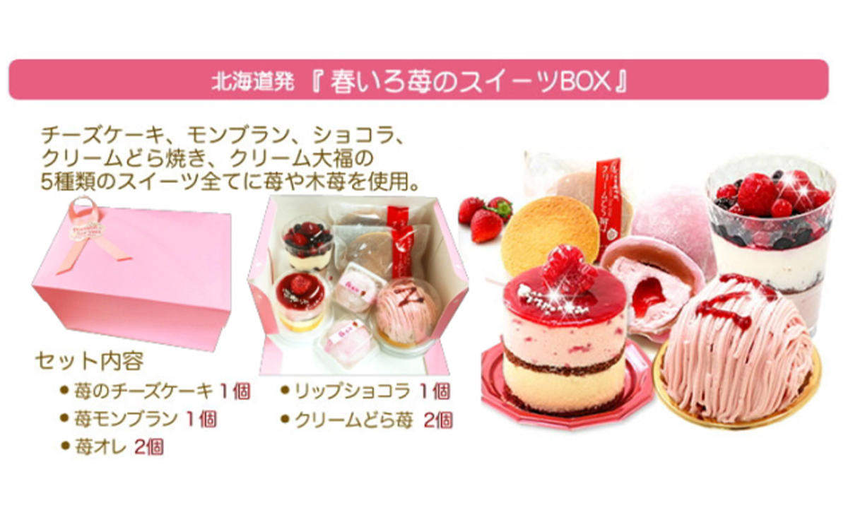【3月中旬から発送】春限定！苺の5種スイーツセット　北海