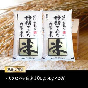 令和6年産 新米 白米 10kg あきだわら 5kg × 2袋 精米 近江米 アキダワラ 国産 お米 米 おこめ ごはん ご飯 白飯 しろめし こめ ゴハン 御飯 滋賀県産 竜王 ふるさと ランキング