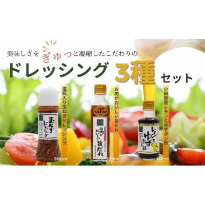 【ふるさと納税】地元食材をふんだんに使用したドレッシング3種セット【配送不可地域：離島・沖縄県】【1145492】